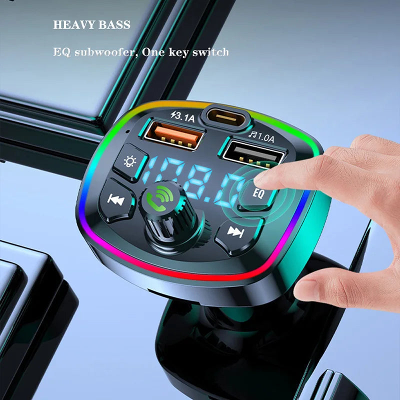 Car Bluetooth 5.0 FM Transmitter Wireless Adapter Mic Audio Receiver Auto MP3 Player 2.1A Dual USB Fast Charger Car Accessories Quick Pick Grocers