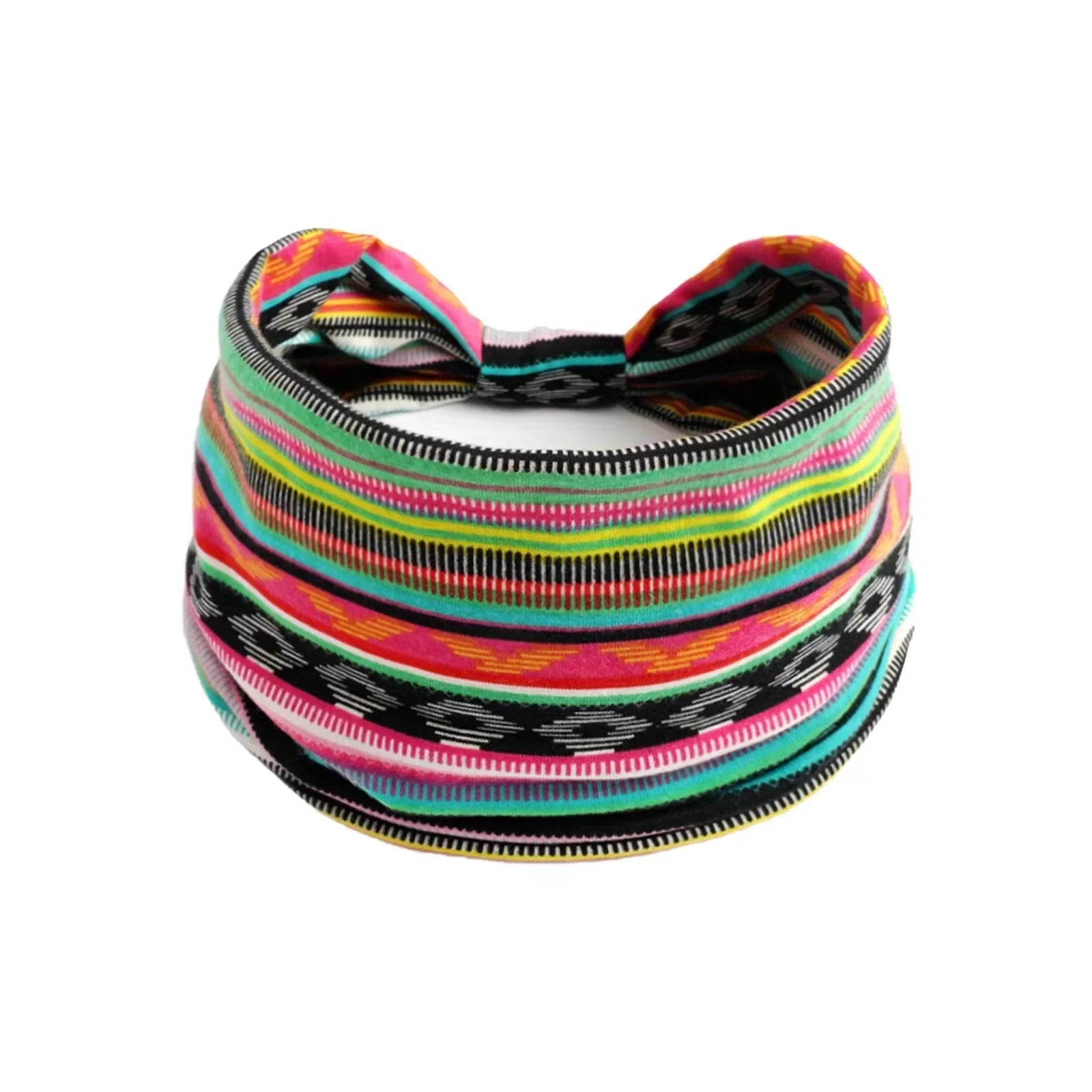 European American Women'S Bohemian Style Elastic Headscarf Fashionable Breathable Cotton Wide Brimmed Hair Accessories Quick Pick Grocers