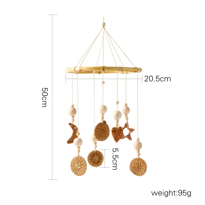Baby Wooden Bed Bell Cartoon Rabbit Mobile Hanging Rattles Toy Hanger Crib Mobile Bed Bell Wood Toy Holder Arm Bracket Kid Gifts Purest Peak