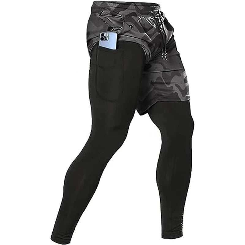 Men's Sport Pants 2 in1 Training Athletic Tracksuits Sportswear Workout Male Jogging Trousers Gym Fitness Running Pants Men Econic Blanks