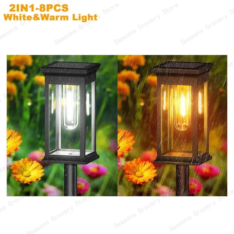 Waterproof LED Solar Lights for Garden Yard Driveway - Automatic Pathway Lighting Outdoor Landscape Lighting Auto On/Off at Dusk Quick Pick Grocers