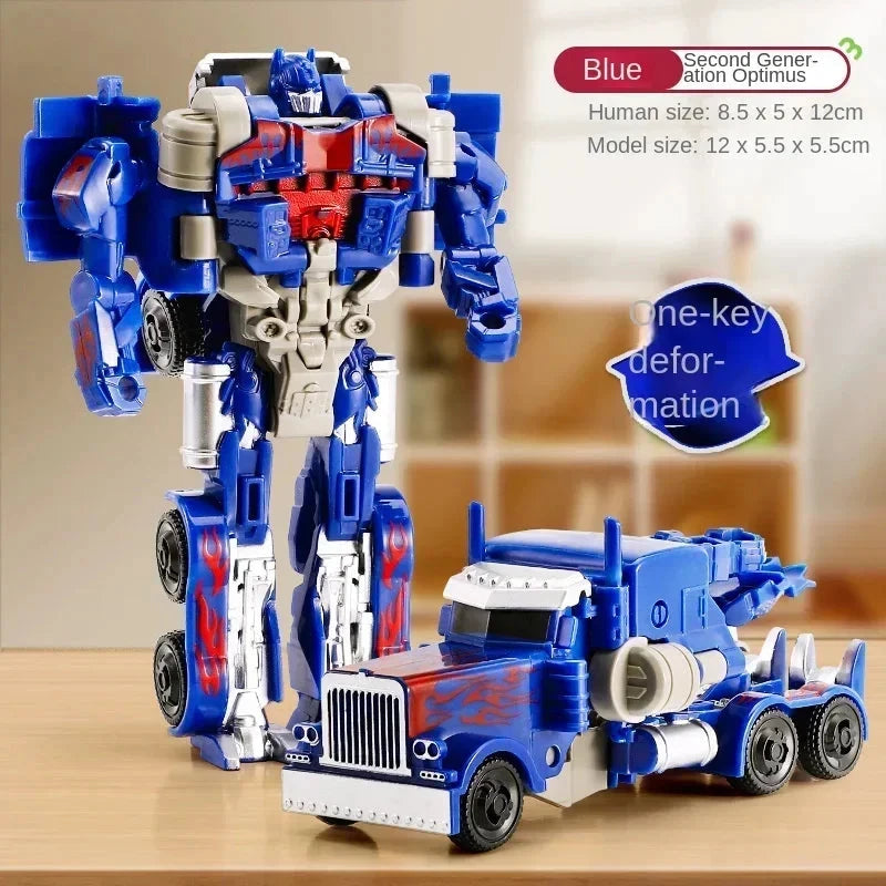 Transformation Car Anime Robot Model One Step Deformation Robot Toy Kid Puzzle Toy Deformation Car Action Figure Model Econic Blanks