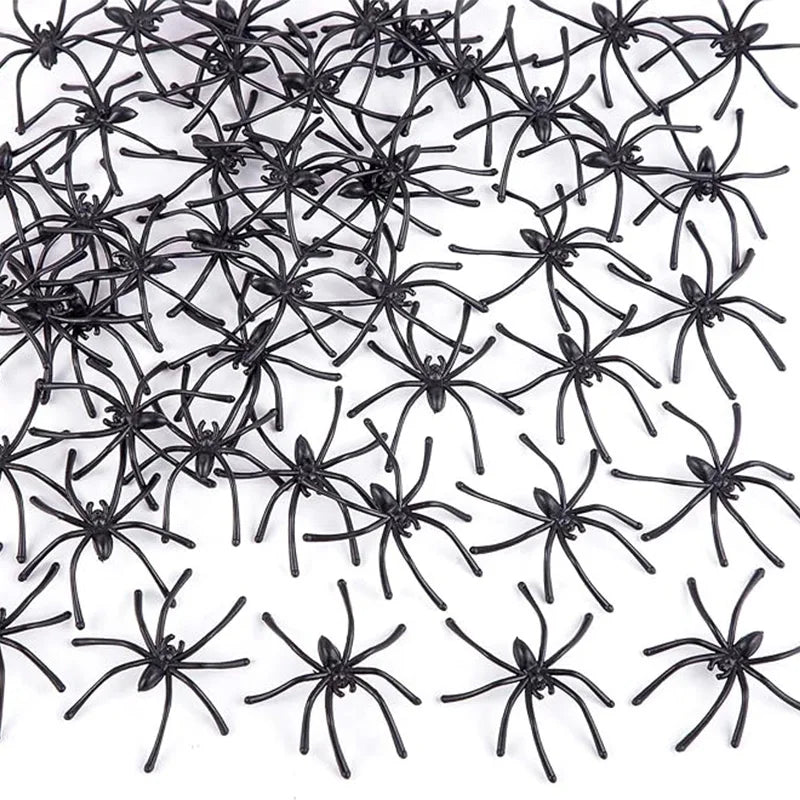 4.5x5cm Artificial Plastic Spiders Mini spider Black Fake Spiders Halloween Prank Props for Halloween DIY Party Decoration Quick Pick Grocers