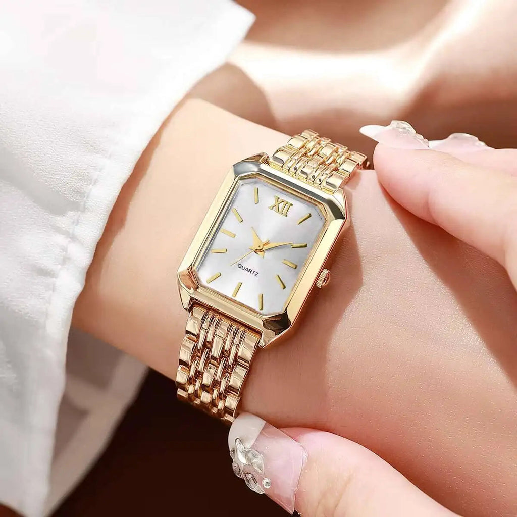Fashion Rectangle Women Quartz Watch Luxury Analog Wristwatches Reloj Mujer Girls Clock Gift（Without Box） Quick Pick Grocers