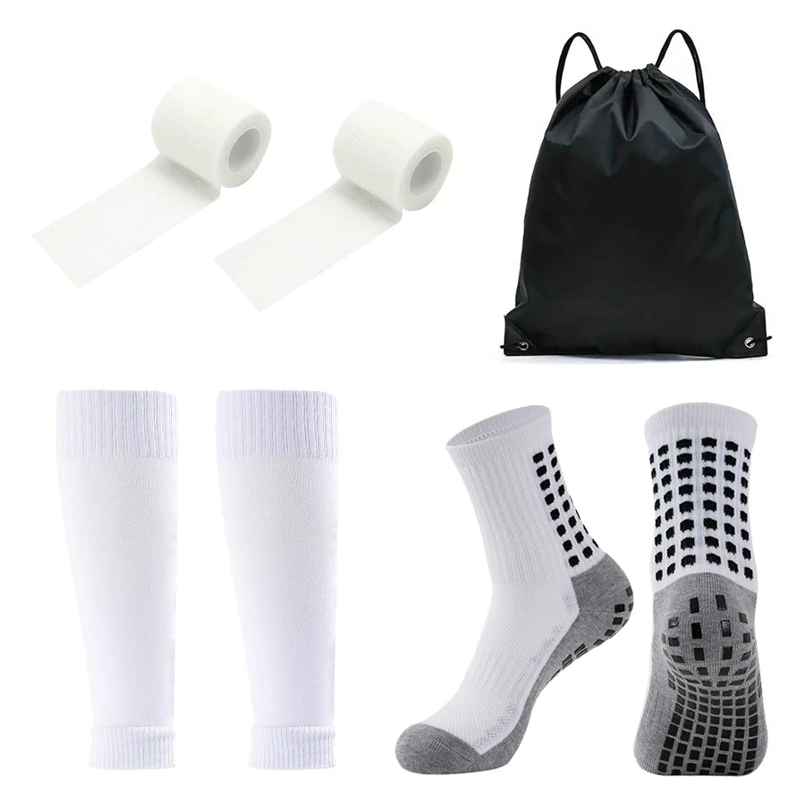 4PCS Set Non-Slip Viscose Football Socks with Drawstring Bag for Men & Women Outdoor Sports Running Basketball Leg Bandage Quick Pick Grocers