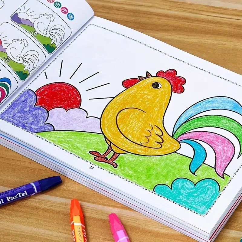 46-Page Kids Drawing & Painting Coloring Book - Educational Art Supplies for Creative Learning, Gift for Boys & Girls, Chinese V Quick Pick Grocers