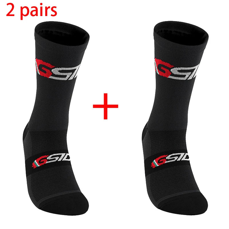 2pairs 2023 New Cycling Socks Bike Nurse Compression Road Bike Running Mtb Knee-high White Sports Funny Brand Black Quick Pick Grocers