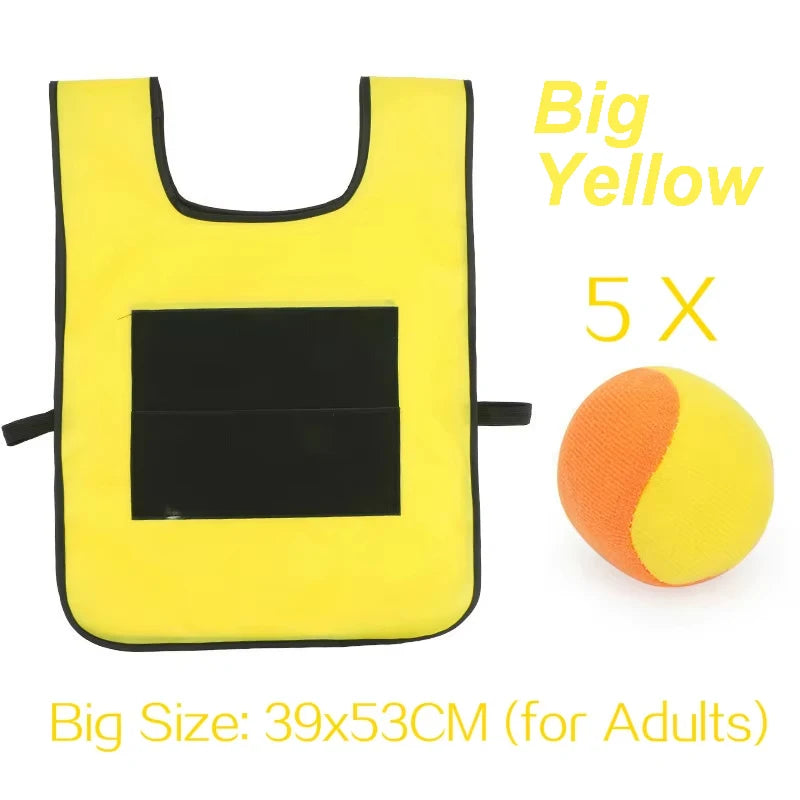 Sticky Dodge Ball Game Vest Outdoor Sports Toy Jersey Fabric  Props Throw Catch Soft Fleece Balls Safe for Kids Teens Adults Quick Pick Grocers