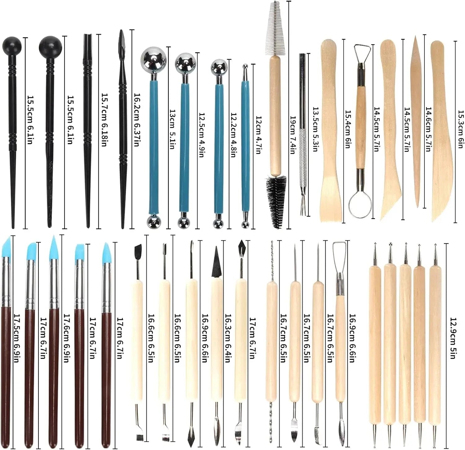 Pottery Clay Sculpting Tools Kit 8-61 Pcs/Set, Ceramic Wax Clays Carving Tools for Art Craft Pottery Sculpting Modeling Tool Set Econic Blanks