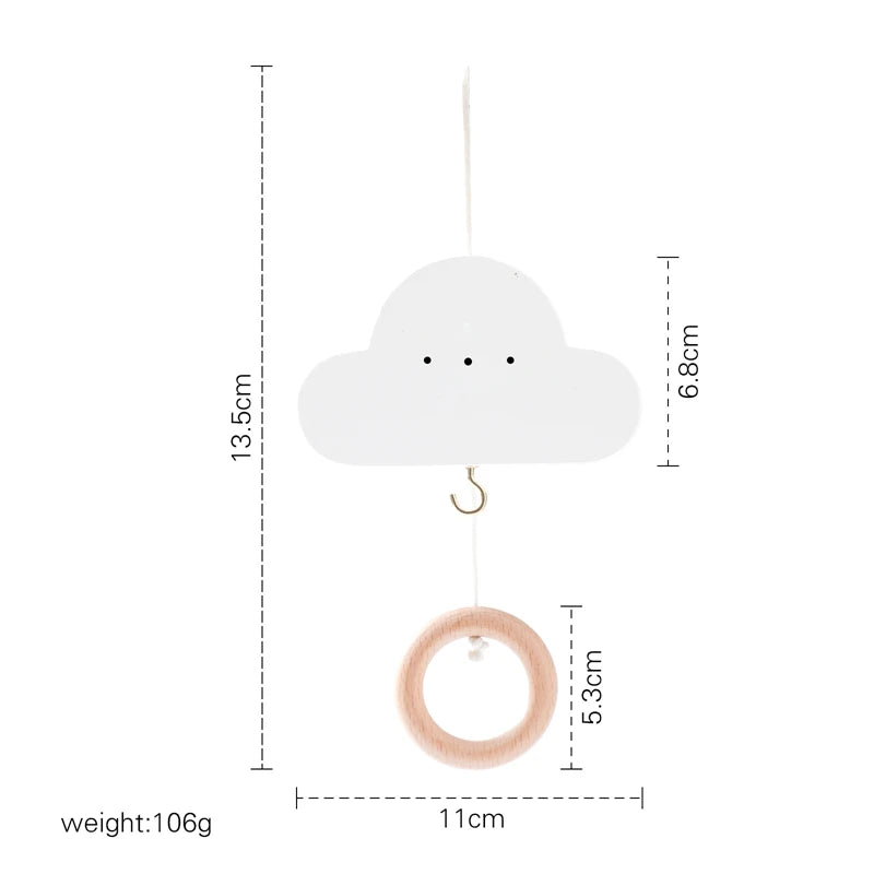 Baby Wooden Bed Bell Cartoon Rabbit Mobile Hanging Rattles Toy Hanger Crib Mobile Bed Bell Wood Toy Holder Arm Bracket Kid Gifts Purest Peak