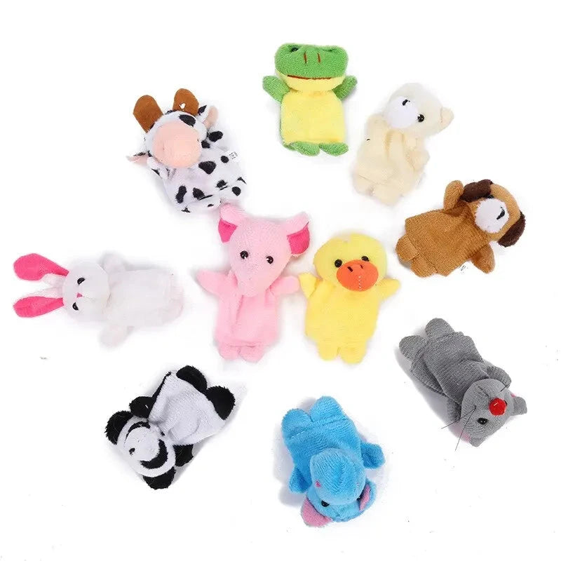 Cartoon Finger Puppets – 1/5/10pcs Plush Hand Dolls for Kids Econic Blanks