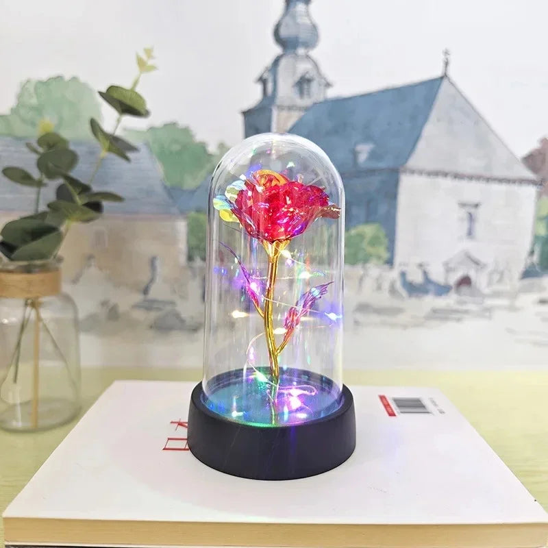 Rose Light Beautiful Realistic Looking Night Light Rose Eternal Flower Party Supplies LED Simulation Rose Flower Valentine's Day Quick Pick Grocers