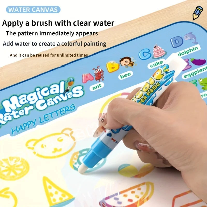 100x80CM Magic Water Drawing Mat Coloring Doodle With Reusable Magic Pens Montessori Painting Board Educational Toys Kids Gifts Econic Blanks