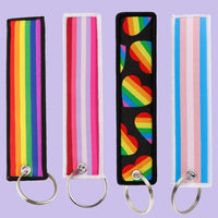 1pcs Rainbow Gay Embroidered Keys Tag Keychains For Motorcycles Cars Backpack Fashion Key Ring Accessories Chaveiro Gifts Quick Pick Grocers