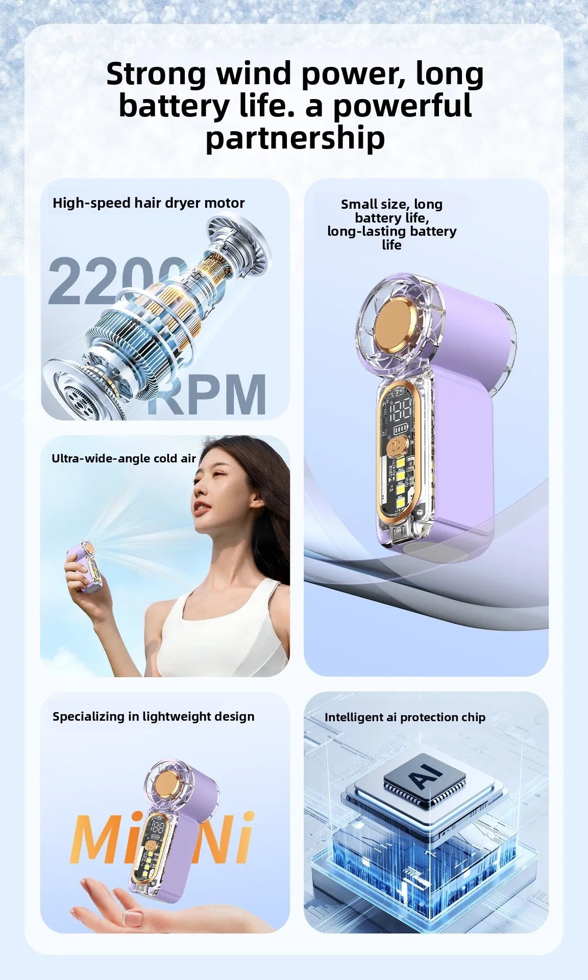 High Velocity Portable USB Charging Hand Fan Mini Powerful Pocket Fan With Strong Airflow For Summer Camping Sports Beach Travel Quick Pick Grocers