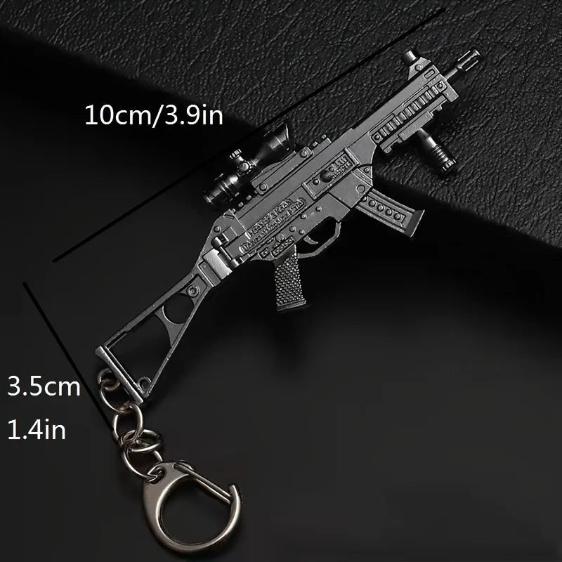 1pc Toy Gun Keychain, Alloy Toy Gun Model Pendant Car Key Chain Car Key Ring Gift For Men Boys Quick Pick Grocers