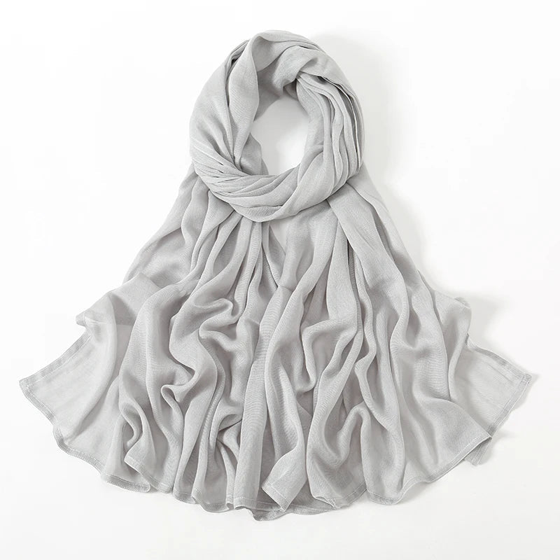 Fashion Modal Hijab Rayon Cotton Shawls Muslim Hijabs For Women Plain Scarf Big Size Headscarf Islamic Turban Headband 190*85cm Quick Pick Grocers