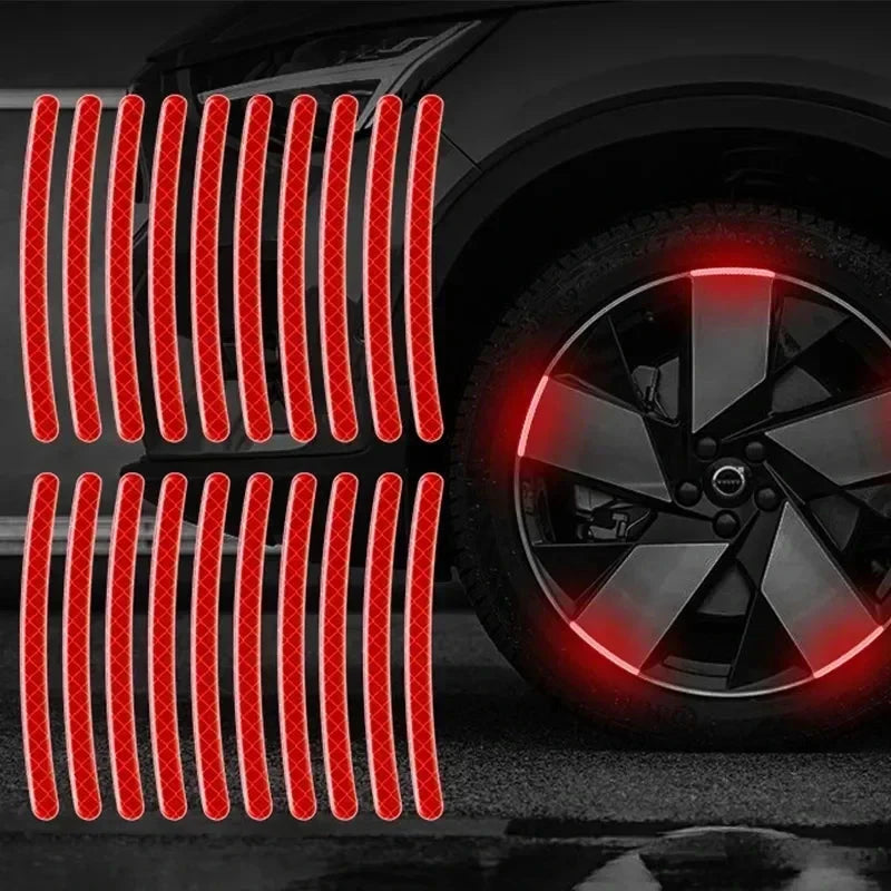 Car Wheel Hub Reflective Stripes - Safety Tire Warning Stickers for Night Driving Econic Blanks