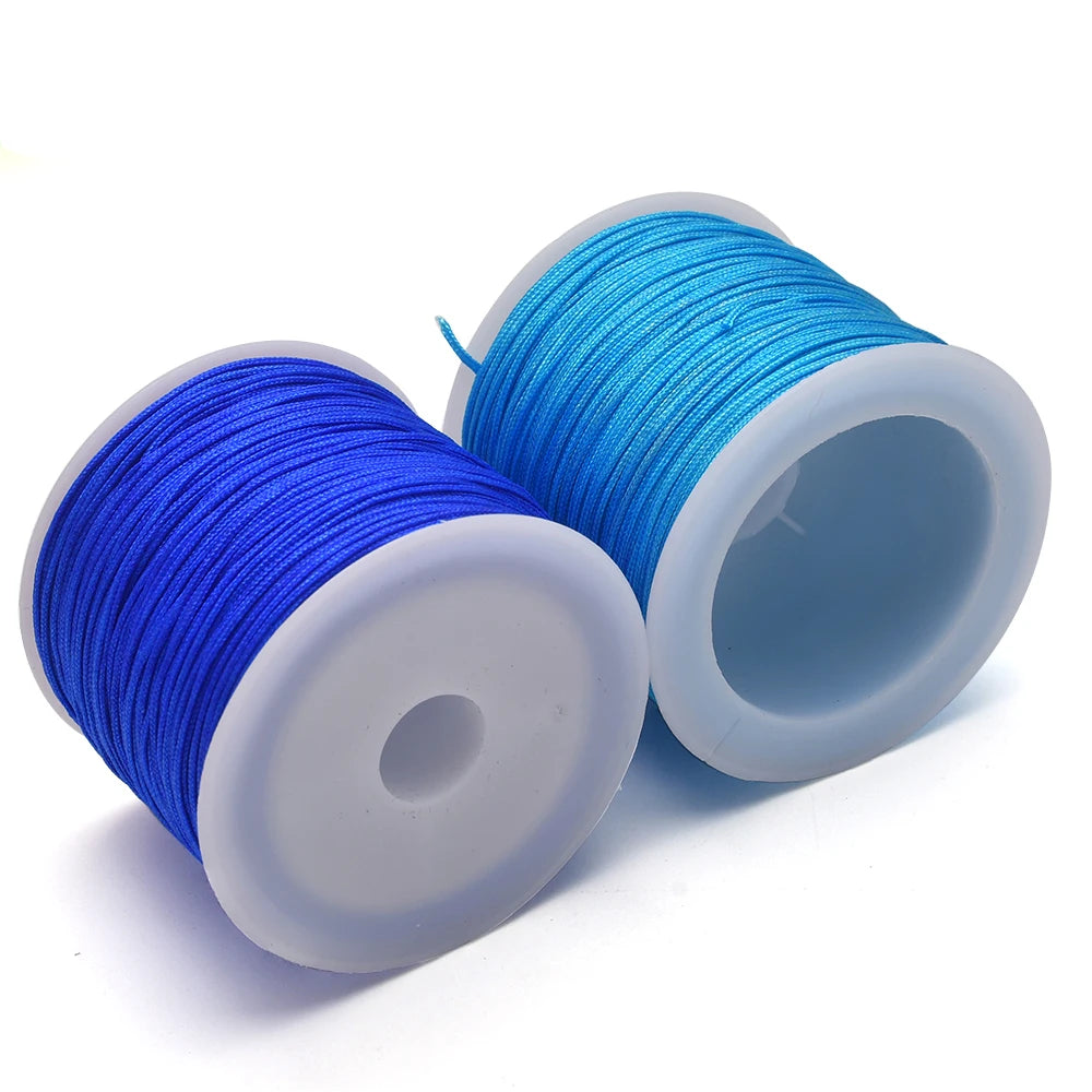 50Yds 0.8mm Crafts Nylon Cord For Jewelry Making Beading Braided Nylon Satin String for Bracelets Rattail Trim Chinese Knot Econic Blanks