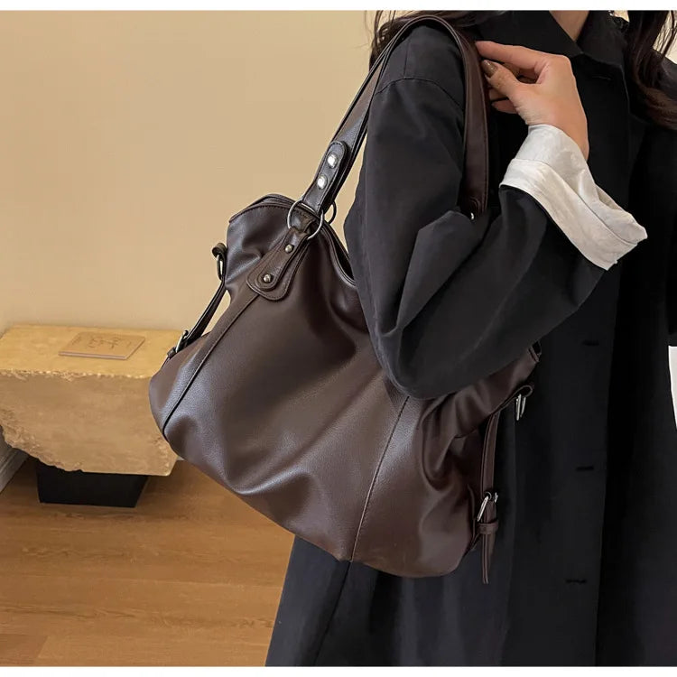 Soft Interior Compartment Shoulder Bags 2026 High Quality Contrasting Colors Bags for Women Fashion Zipper Pu Women's Handbags Quick Pick Grocers