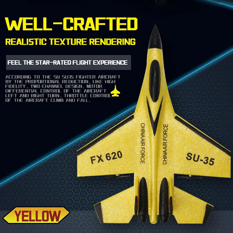 RC Foam Aircraft SU-35 Plane 2.4G Radio Control Glider Remote Control Fighter Plane Glider Airplane Foam Boys Toys for Children Econic Blanks