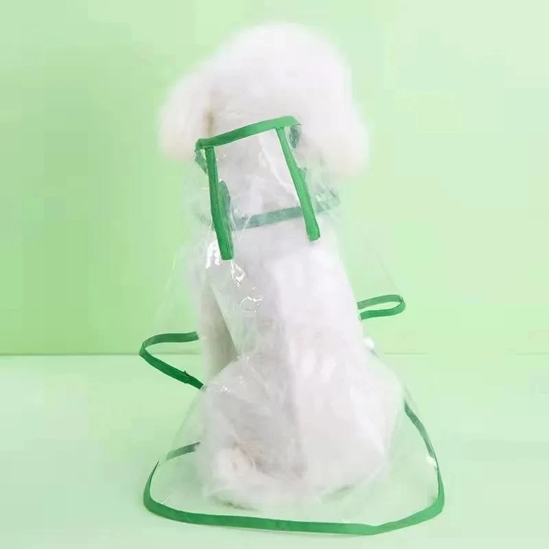 Pet Dog Puppy Transparent Rainwear Raincoat Pet Hooded Waterproof Jacket Clothes Soft PVC Small Dogs Raincoat Puppy Rain Poncho Econic Blanks