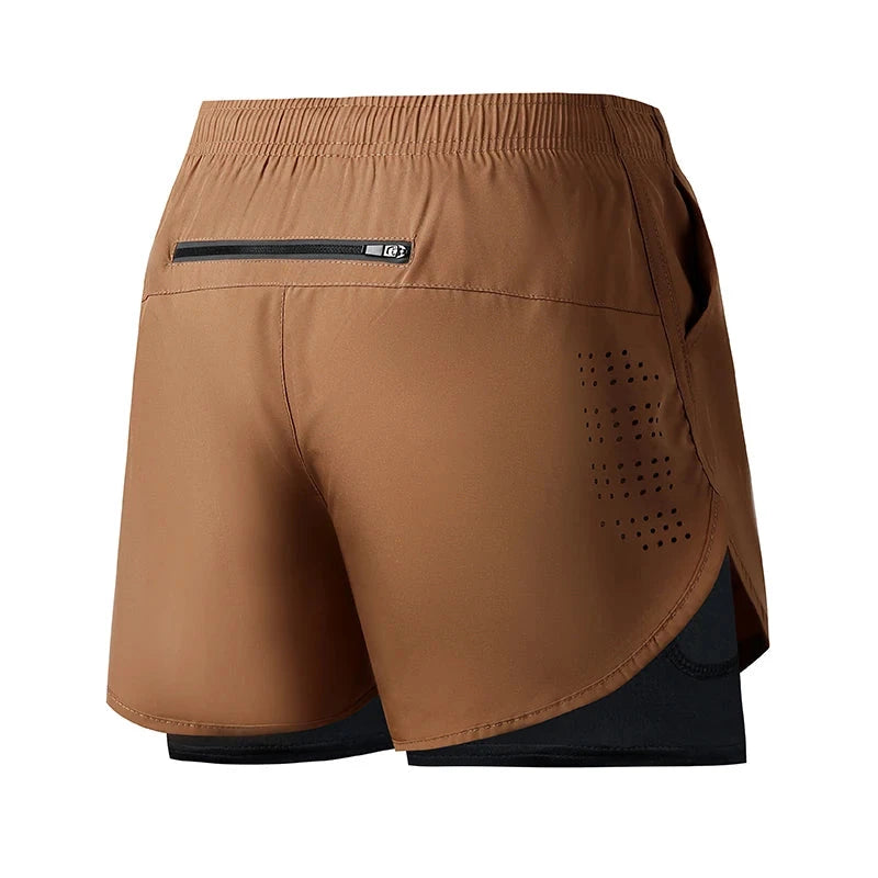 Men's Running Shorts Quick-drying Fitness Black Double Layer Shorts Men New Sport Workout Training Bodybuilding Short Pants Econic Blanks