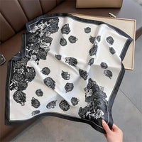 2025 Silk Shawl Print Headscarf Cat Hair Wrap Neckerchief Female Satin Square Scarf For Women Headband Foulard Hijab Bandana Quick Pick Grocers
