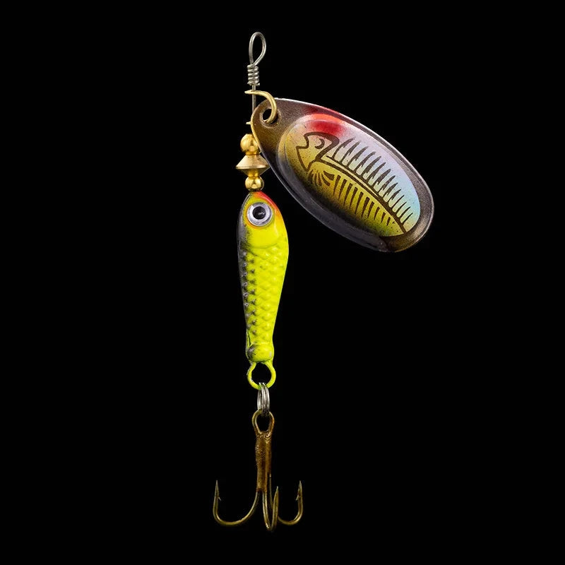 Rotating Metal Spinner Fishing Lures 9.1g 7cm Rotating Sequin Artificial Hard Baits Crap Bass Pike Treble Hook Fishing Tackle Econic Blanks