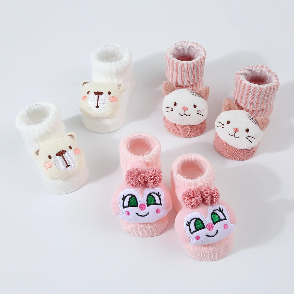 Cute Cartoon Doll Newborn Socks Spring New Baby Soft Solid Prewalker Knitted Sock For Girls Boys Infant Knitting Floor Socks Quick Pick Grocers