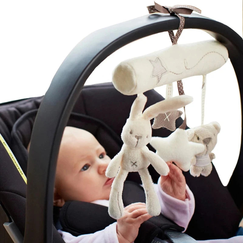 2025 New Hanging Bed Rabbit Baby Hand Bell Safety Seat Plush Toy Multifunctional Plush Toy Stroller Mobile Gifts Purest Peak