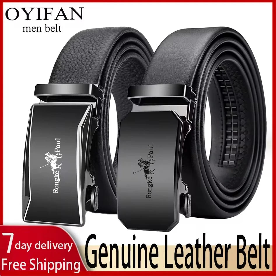 OYIFAN Men Belt Genuine Leather Belt for men Automatic belts Adjustable waistband Business belts 허리띠 Quick Pick Grocers