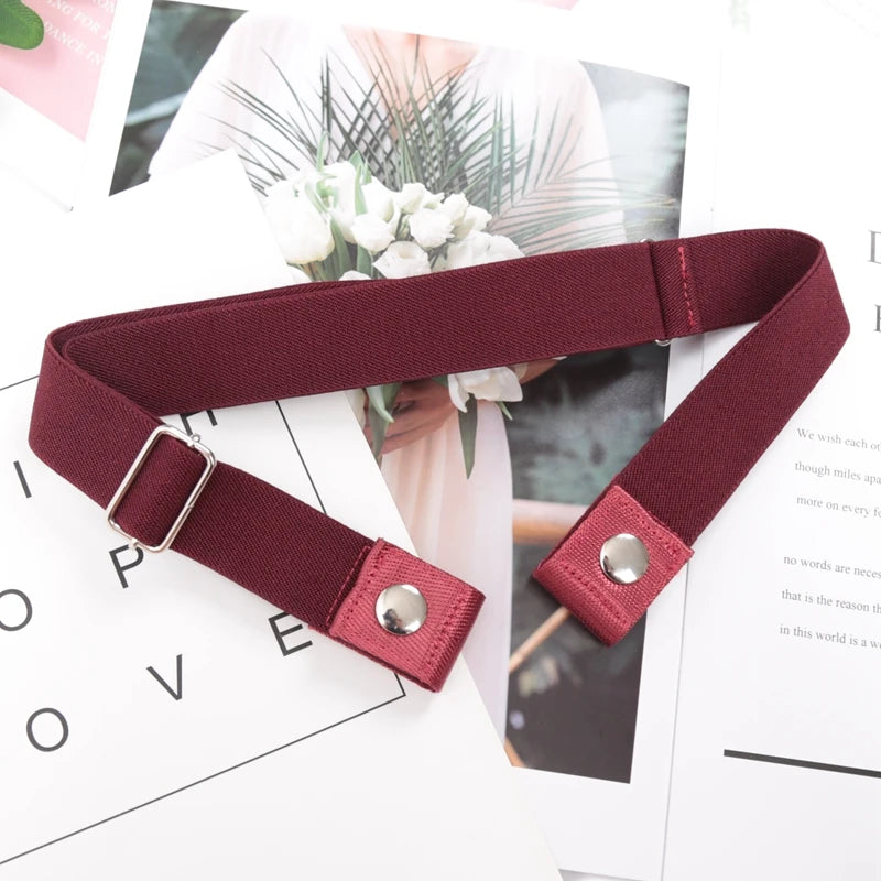 Elastic Belt Without Buckle Canvas Women Buckle Free Belt Ladies Jeans Pants Waist Lazy Belt Stretch No Buckle Invisible Belt Quick Pick Grocers