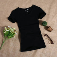 MRMT 2026 Women's T Shirt Casual Women Short Sleeved Slim Solid Color Simple Pure Tees Womens T-Shirt For Female Women T shirts Quick Pick Grocers