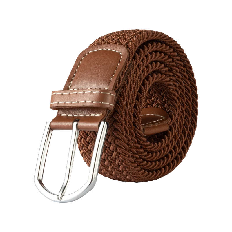 107/120/130CM Fashion Female Elastic Casual Stretch Woven Belt Unisex Canvas Elastic Belts for Women Jeans Pin Buckle Men Belt Quick Pick Grocers