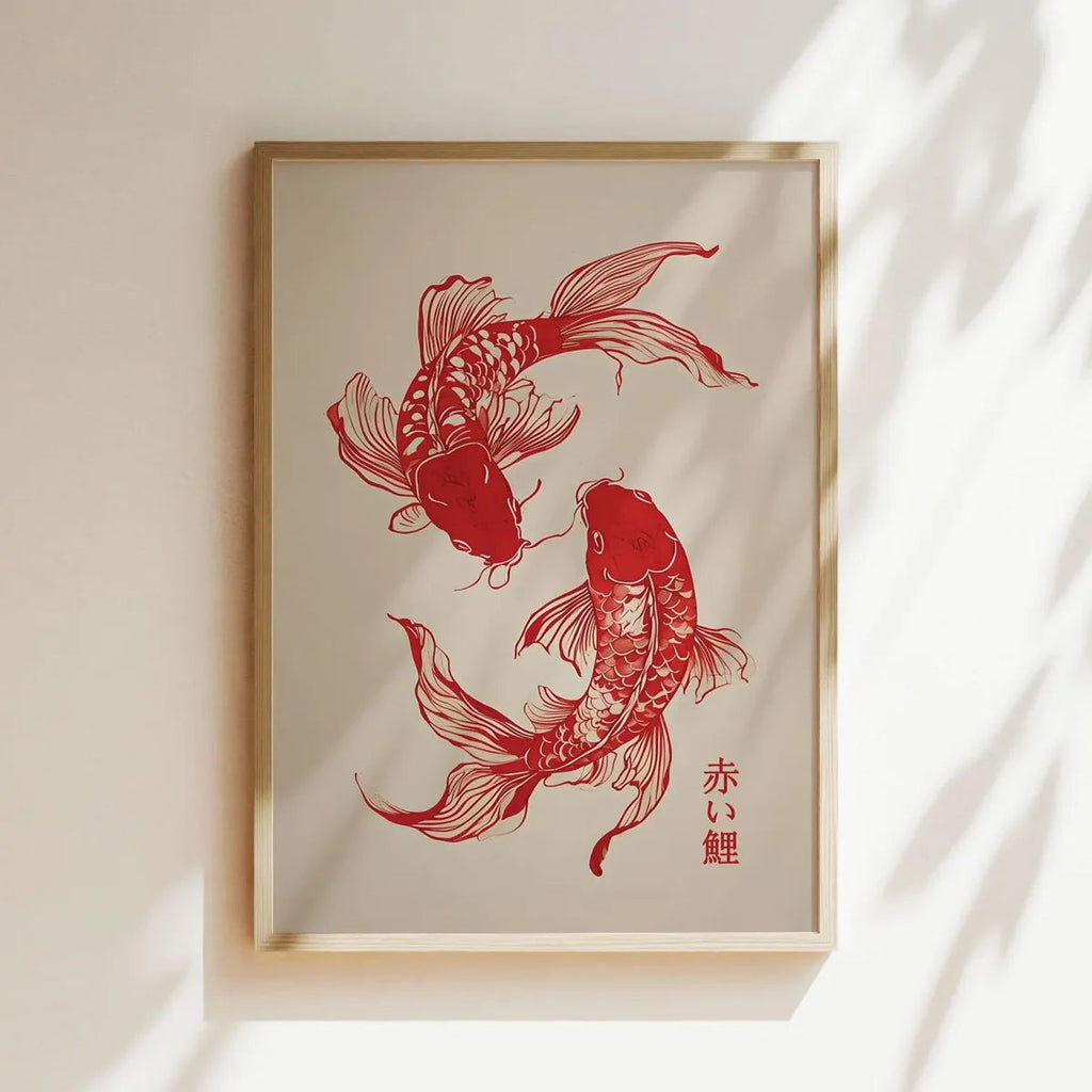 Japanese Red Koi Fish Canvas Prints Poster Modern Minimalism Aesthetic Art Prints Bedroom Kitchen Home Decor Art Poster Gifts Quick Pick Grocers