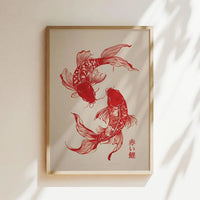 Japanese Red Koi Fish Canvas Prints Poster Modern Minimalism Aesthetic Art Prints Bedroom Kitchen Home Decor Art Poster Gifts Quick Pick Grocers