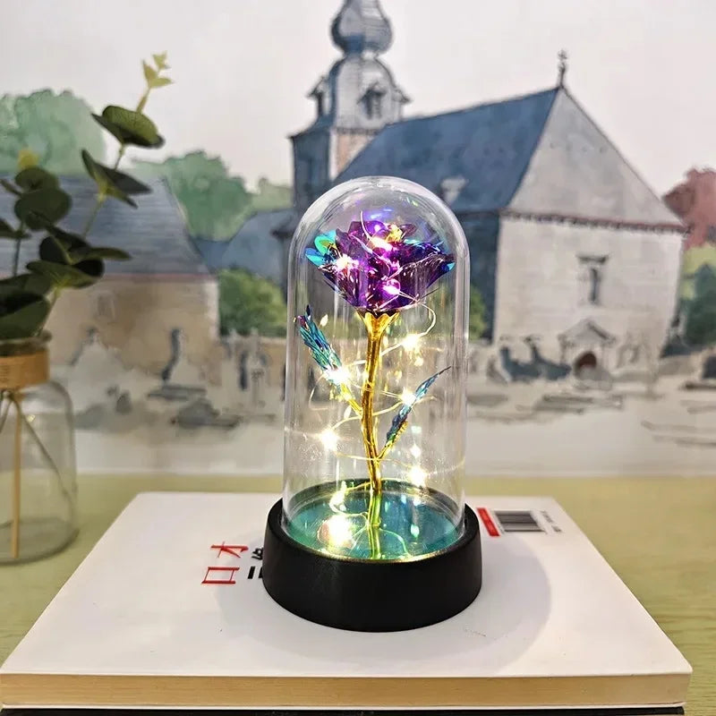 Rose Light Beautiful Realistic Looking Night Light Rose Eternal Flower Party Supplies LED Simulation Rose Flower Valentine's Day Quick Pick Grocers