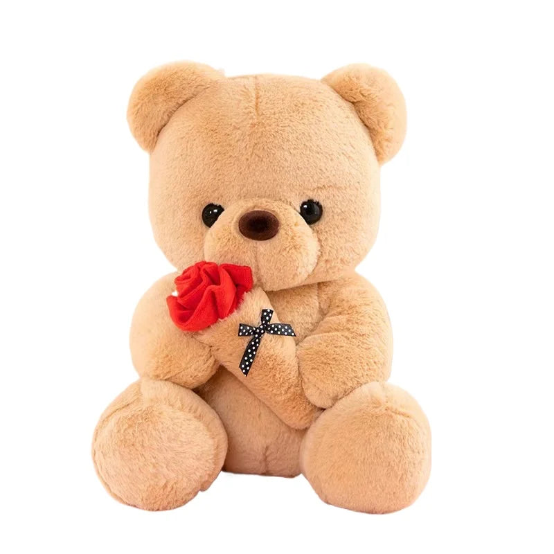 Cute Rose Bear Plush Toy Stuffed Animal Doll Romantic Gift for Girlfriend Valentines Day Birthday and Anniversary Present Quick Pick Grocers