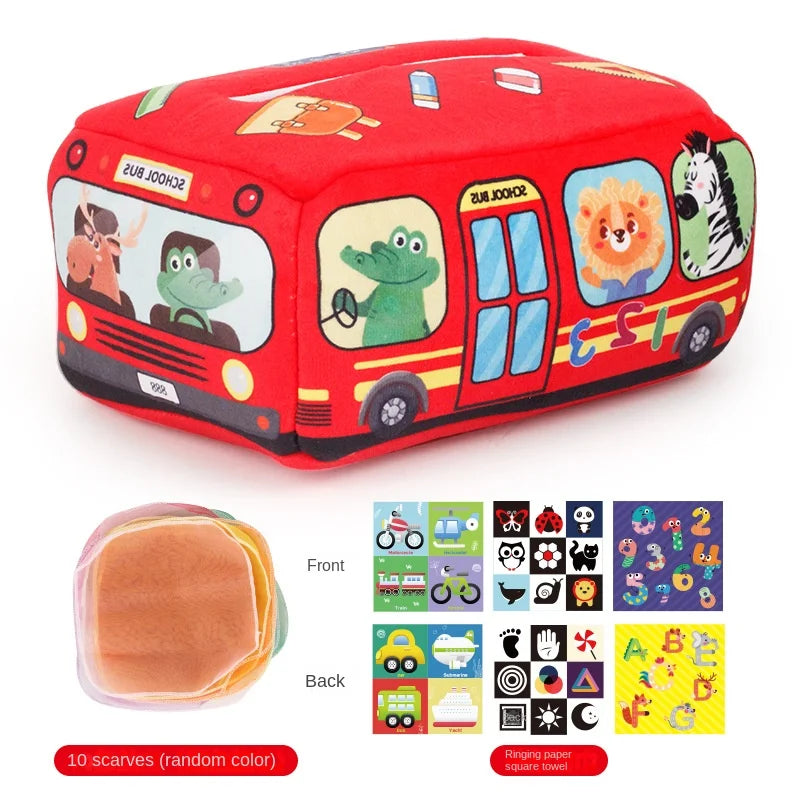 Baby Montessori Toy,Magic Tissue Box,Educational Learning Activity Sensory Toy For Kids Finger Exercising  Busy Board Baby Game Purest Peak