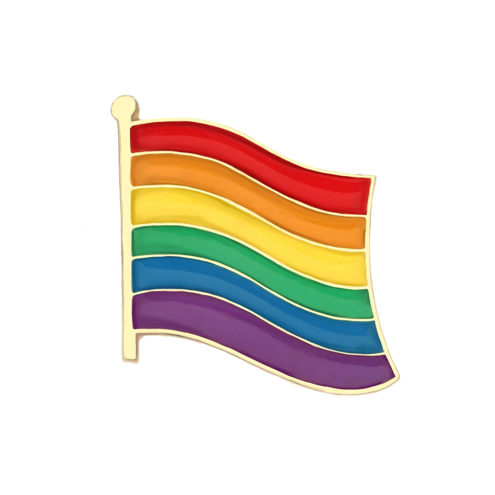 Rainbow Flag LGBT Pride Enamel Pin Inclusive Progress Non-binary Trans Les Bisexual Asexual Brooch Bag Denim Lapel Badge Jewelry Quick Pick Grocers
