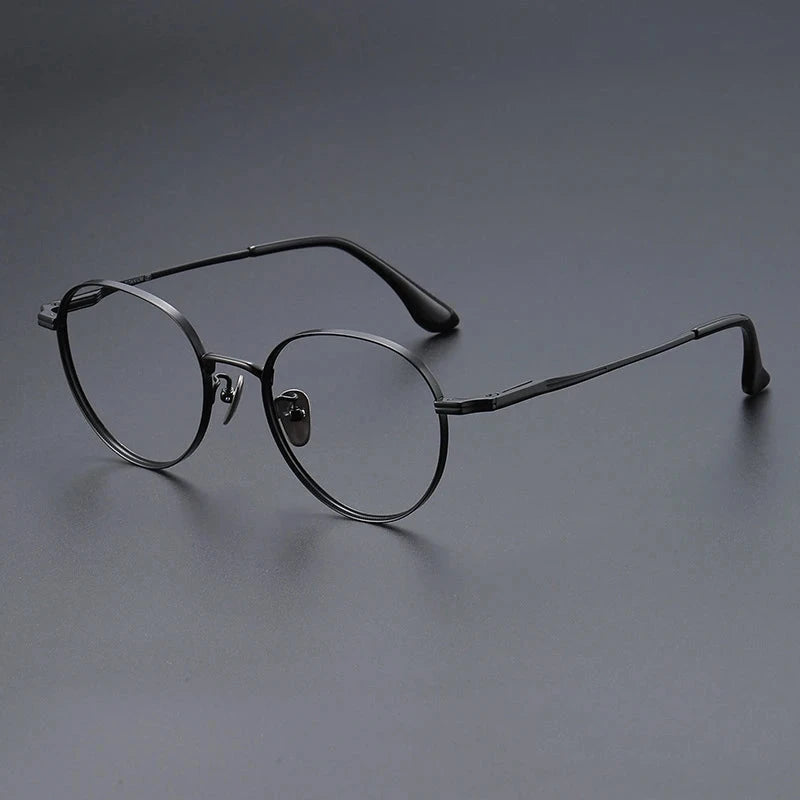 YIMARUILI Luxury Pure Titanium Men and Women Eyeglasses Frame Retro Round Big Wide-rimmed Optical Prescription Glasses CT-266 Econic Blanks