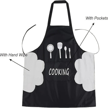 Stylish 1pc Kitchen Apron Unisex Adjustable Cooking Apron Solid Color Household Apron with Pocket for Adults Kitchen Supplies Econic Blanks