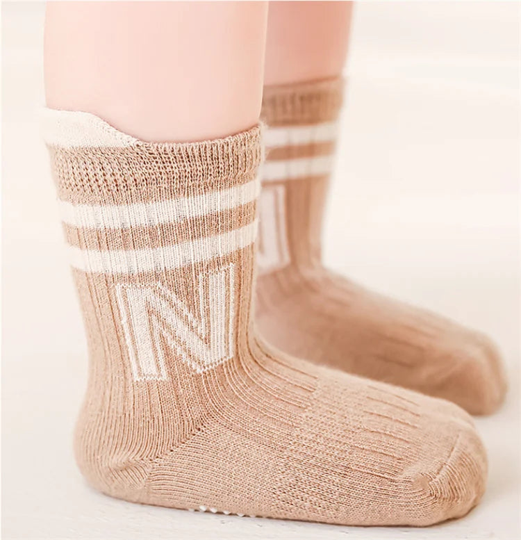 3Pairs/lot Children's Socks For Boys Girls Cotton Letter Kids Socks Casual Sport Girl Boy Toddler Baby Floor Short Sock Non-slip Quick Pick Grocers