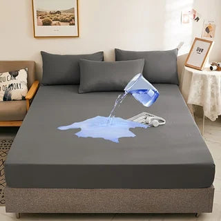 Kuup Safe Waterproof Mattress Protector, Soft Comfortable Breathable Solid Color Bedding Mattress Cover Fitted, No Pillowcases Quick Pick Grocers