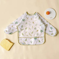 Elinfant 1PC Long Sleeve Bibs, Waterproof Feeding Bibs,Washable Burp Cloth,Coveralls Bibs,Easy To Clean,Wash-Free Eating Bibs Econic Blanks