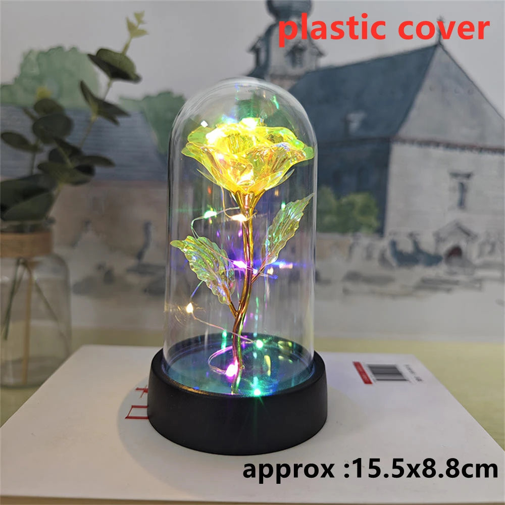 LED Galaxy Three Rose Artificial Flowers, Wedding Decoration, Creative Valentine'S Day and Mother'S Day Gift without Battery 1Pc Quick Pick Grocers