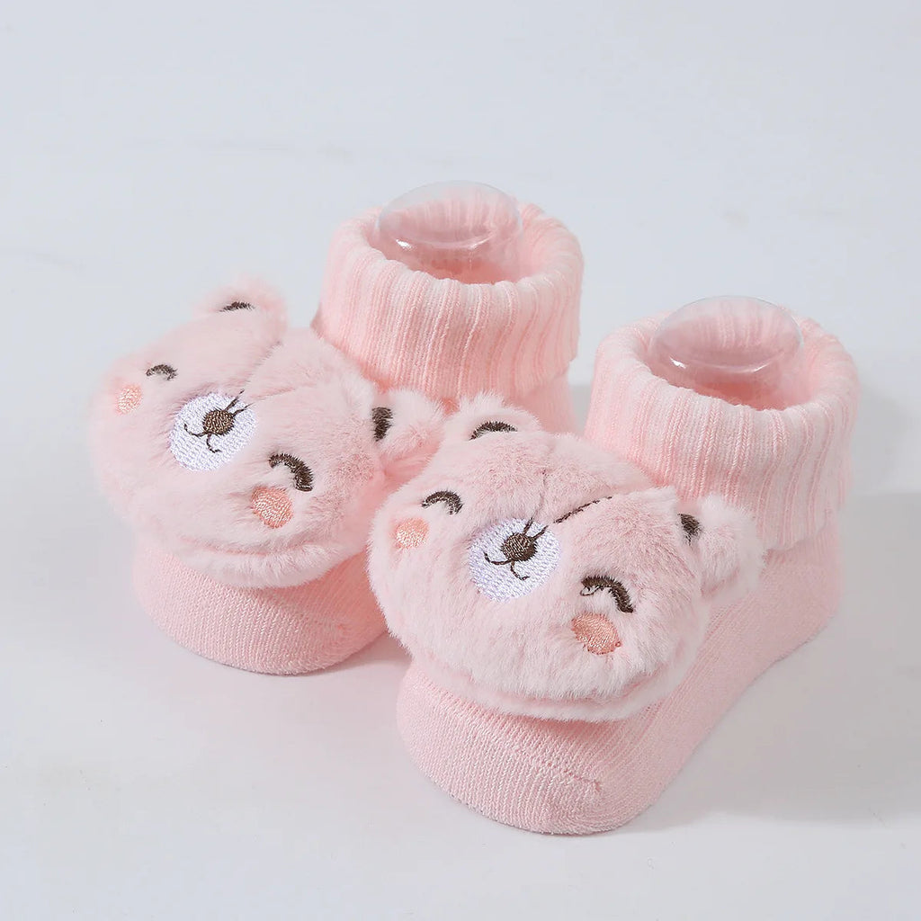 Cute Cartoon Doll Newborn Socks Spring New Baby Soft Solid Prewalker Knitted Sock For Girls Boys Infant Knitting Floor Socks Quick Pick Grocers