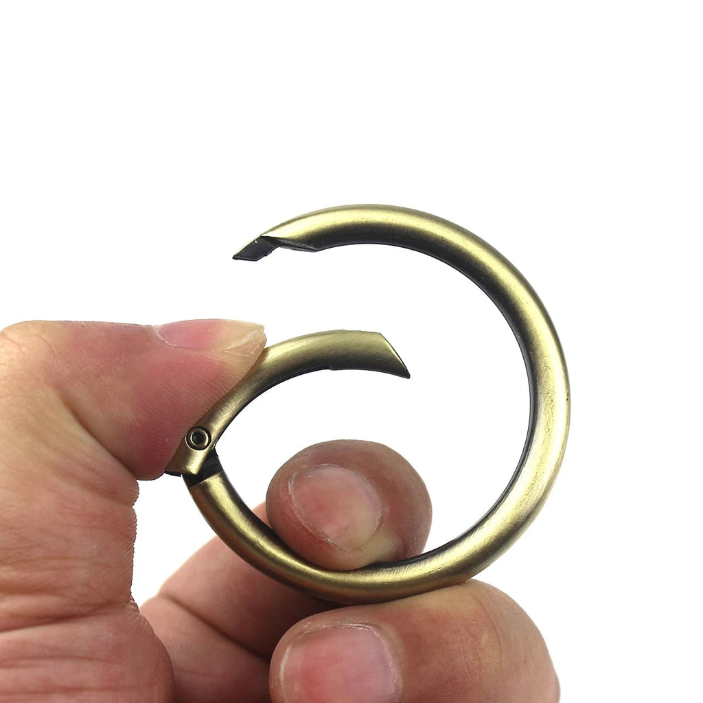 Metal spring gate O Ring Openable Keyring Leather Craft Bag belt strap buckle trigger snap clasp clip connector DIY accessory Quick Pick Grocers