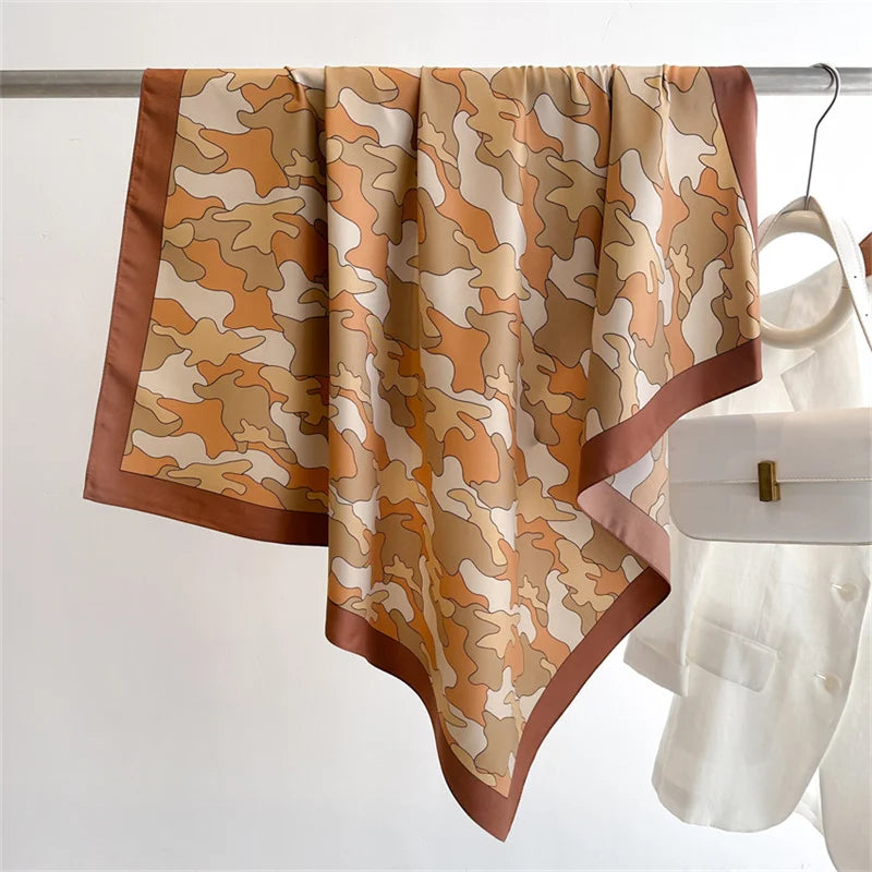 90*90Cm Square Scarf Twill Silk Feeling Women Head Shawls and Wraps Luxury Hair Tree Print Neck Scarves Hijab Bandana Pashmina Quick Pick Grocers